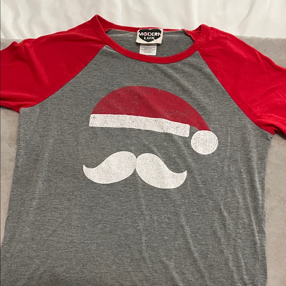 Modern Lux Red and Gray Long Sleeve Tee